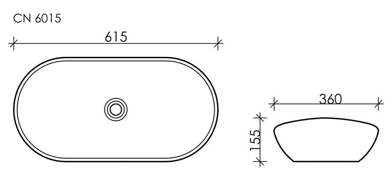 Накладная раковина белая 14.5х62х36см Ceramica Nova Element CN6015