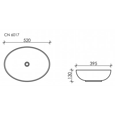 Накладная раковина черная 13х52х39.5см Ceramica Nova Element CN6017MB