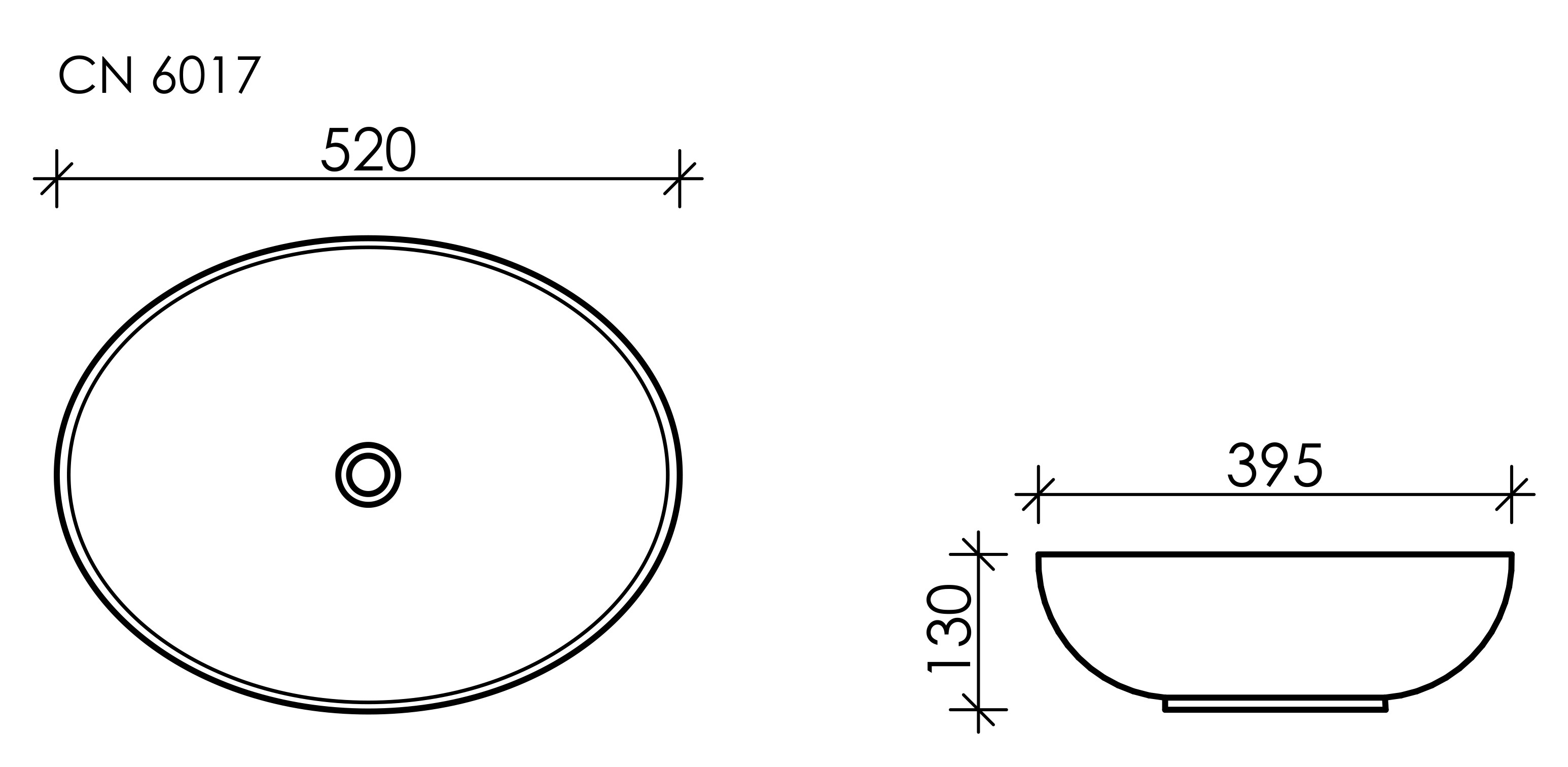 Накладная раковина черная 13х52х39.5см Ceramica Nova Element CN6017MB