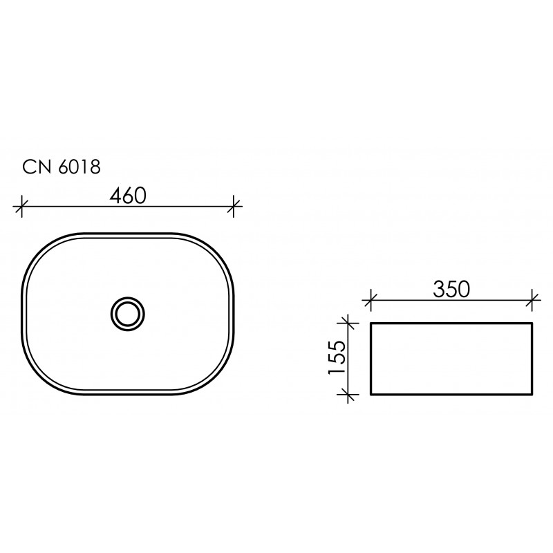 Накладная раковина белая 15.5х46х35см Ceramica Nova Element CN6018