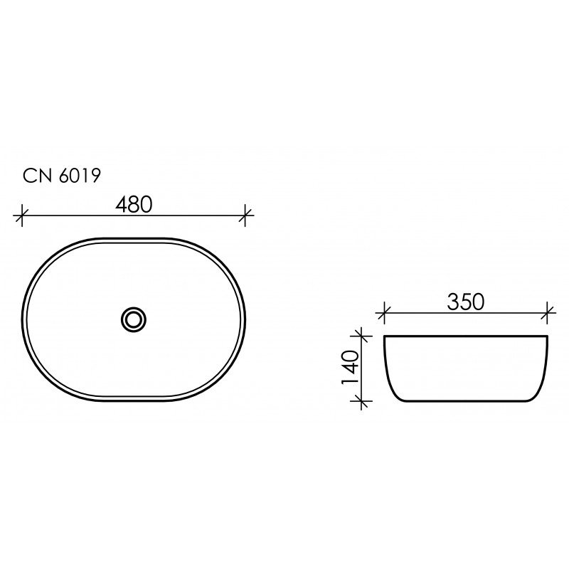 Накладная раковина белая 14х48х35см Ceramica Nova Element CN6019