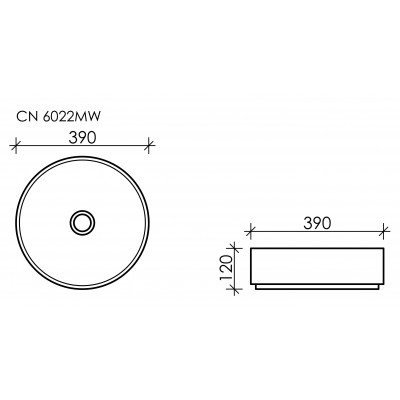 Накладная раковина белая 39x12см Ceramica Nova Element CN6022MW