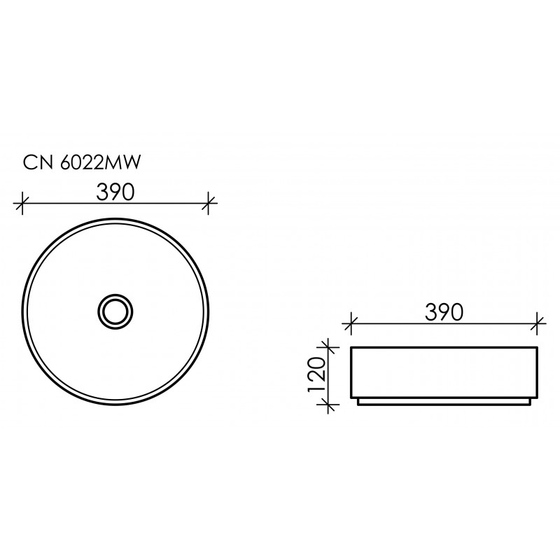 Накладная раковина белая 39x12см Ceramica Nova Element CN6022MW