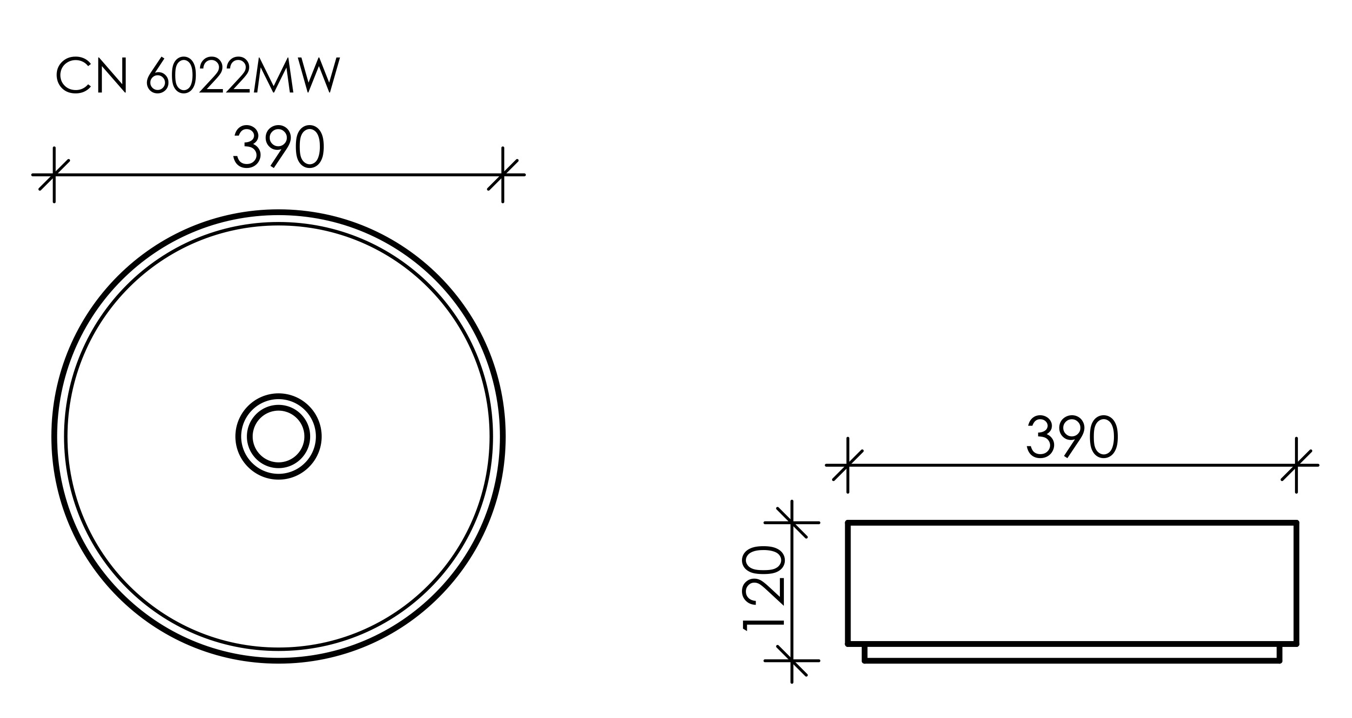 Накладная раковина белая 39x12см Ceramica Nova Element CN6022MW