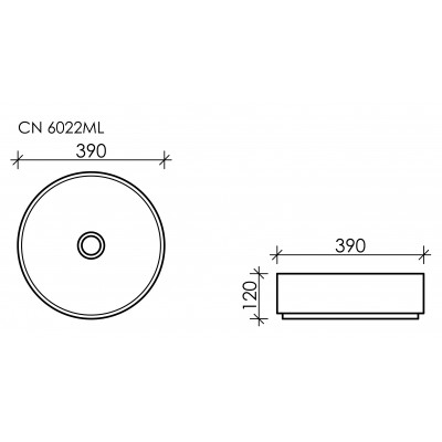 Накладная раковина голубая 39x12см Ceramica Nova Element CN6022ML