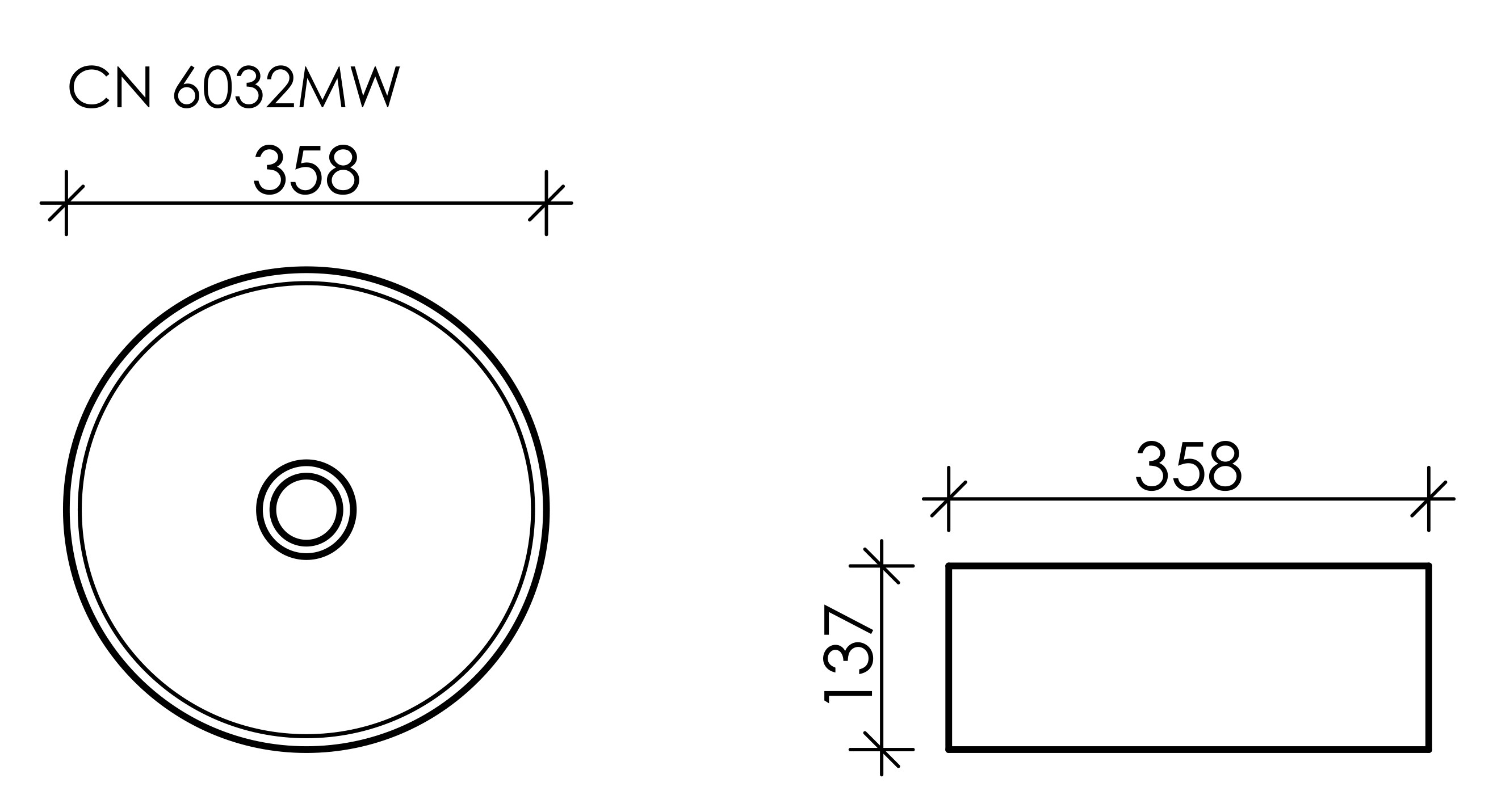 Накладная раковина черная 36x14см Ceramica Nova Element CN6032MB