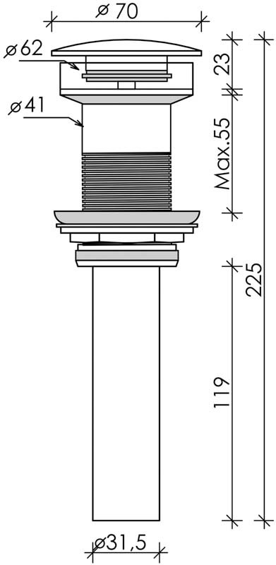 Донный клапан белый Ceramica Nova CN2000MW