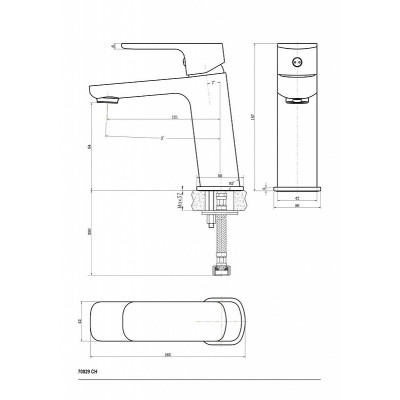 Смеситель для раковины хром Ceramica Nova Exellence 70029CH