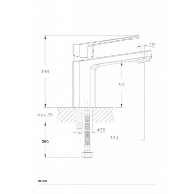Смеситель для раковины хром Ceramica Nova Linear 70016CH