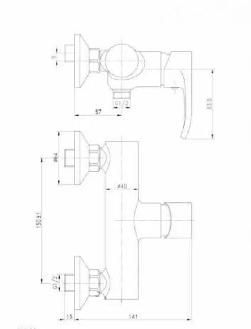 Смеситель для душа хром Ceramica Nova A.V.O 70026CH