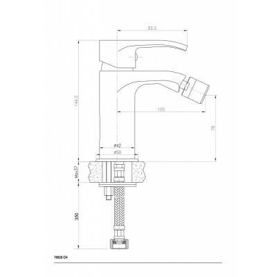 Смеситель для биде хром Ceramica Nova A.V.O 70028CH