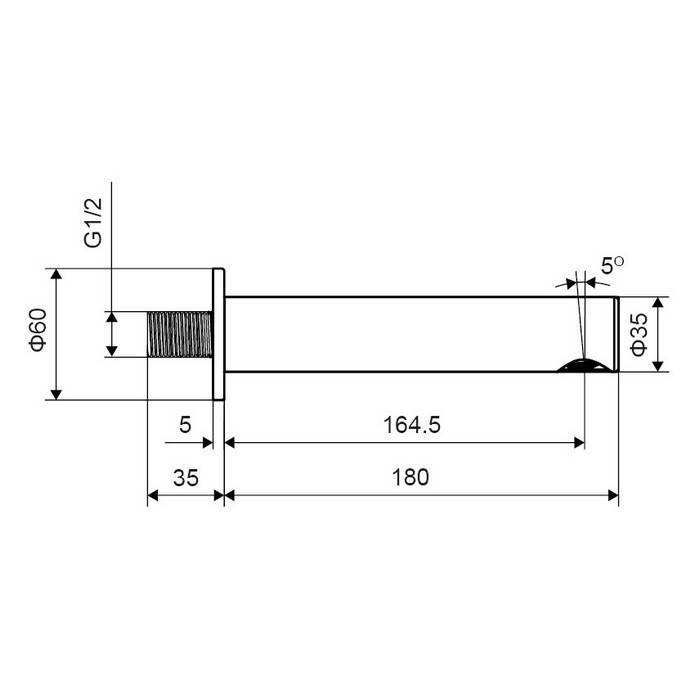 Настенный излив для ванны черный Excellent AREX.1225BL