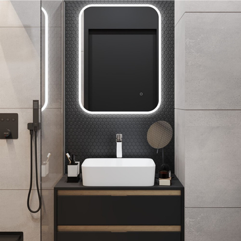 Зеркало 80x50см белая рама Excellent Lumiro DOEX.LU080.050.AC