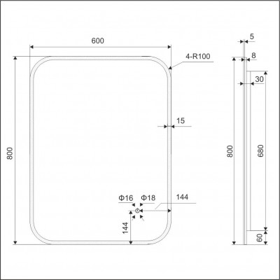 Зеркало 80x60см белая рама Excellent Lumiro DOEX.LU080.060.AC