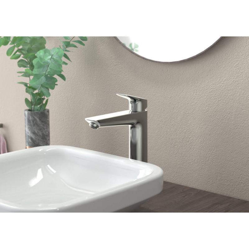 Смеситель для раковины Hansgrohe Logis 190, однорычажный, без сливного набора 71091000 хром