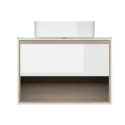 Тумба для раковины со столешницей белая Cersanit Louna SZ-LOU80-BL/Wh