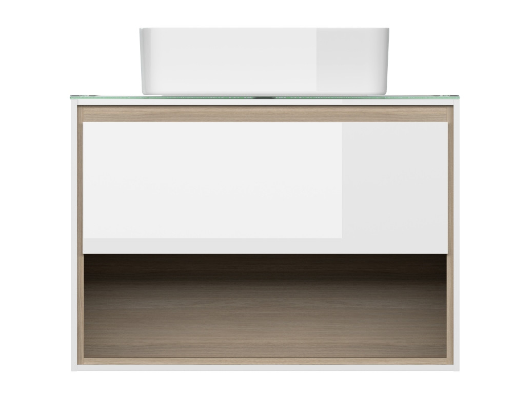 Тумба для раковины со столешницей белая Cersanit Louna SZ-LOU80-BL/Wh