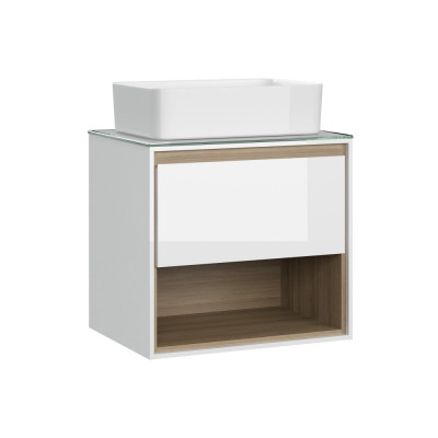 Тумба для раковины со столешницей белая Cersanit Louna SZ-LOU60-BL/Wh