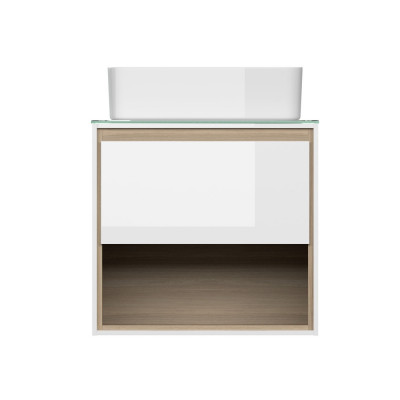 Тумба для раковины со столешницей белая Cersanit Louna SZ-LOU60-BL/Wh