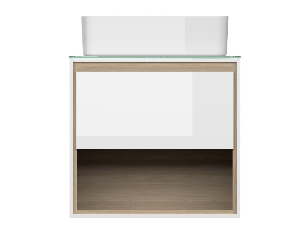 Тумба для раковины со столешницей белая Cersanit Louna SZ-LOU60-BL/Wh