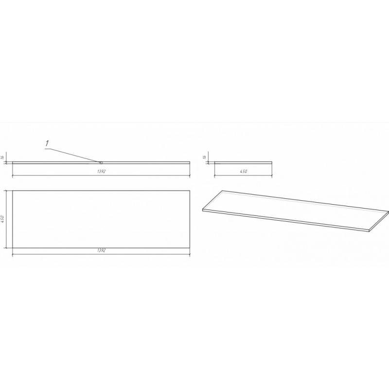 Столешница 140см дуб Cersanit Moduo BL-MOD140