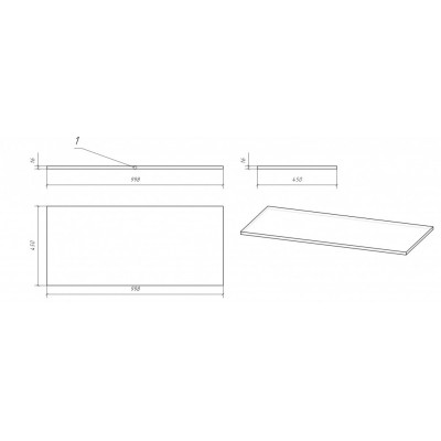 Столешница 100см дуб Cersanit Moduo BL-MOD100