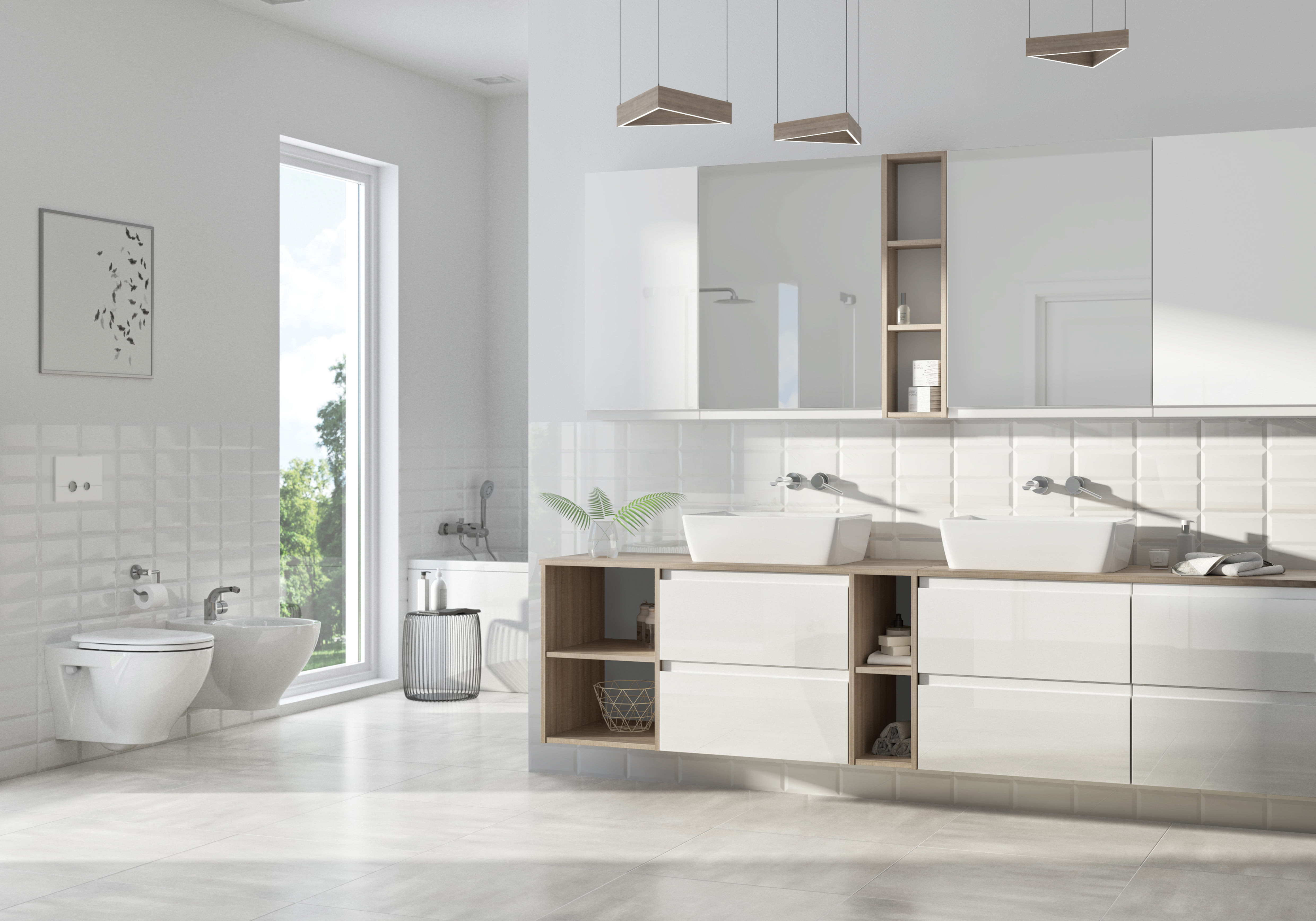 Тумба для раковины под столешницу белая Cersanit Moduo SZ-MOD60-BL/Wh