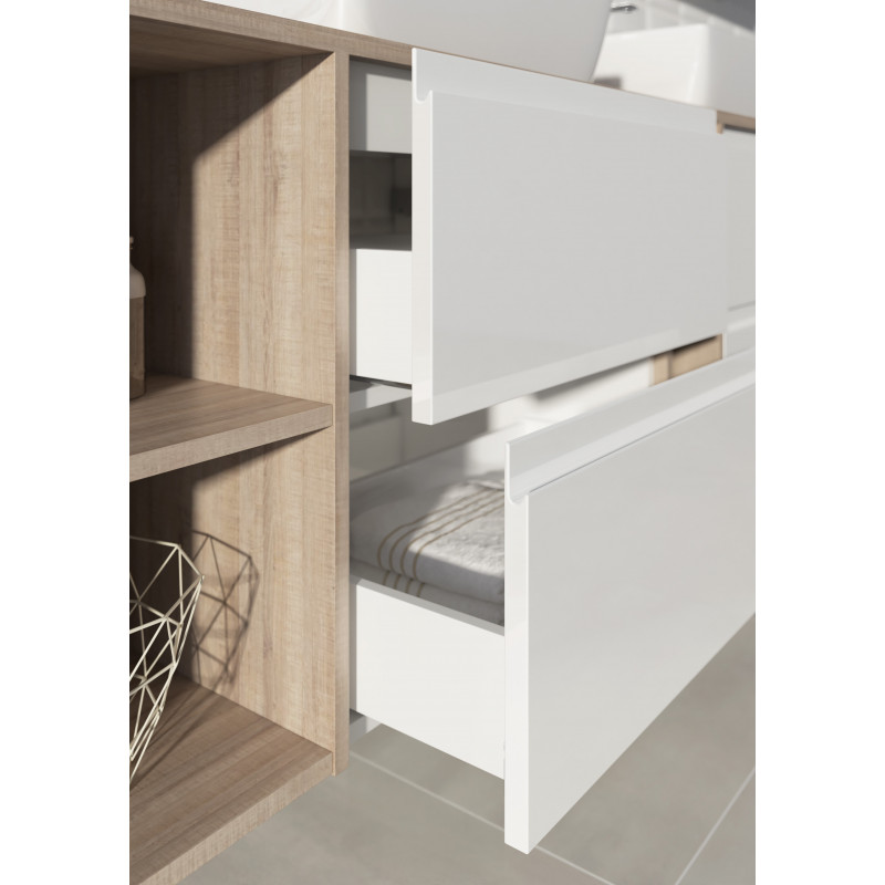 Тумба для раковины под столешницу белая Cersanit Moduo SZ-MOD60-BL/Wh