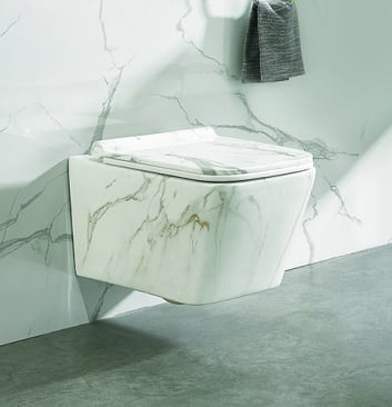 Унитаз подвесной 36х52х35см мрамор SantiLine SL-5007MRB