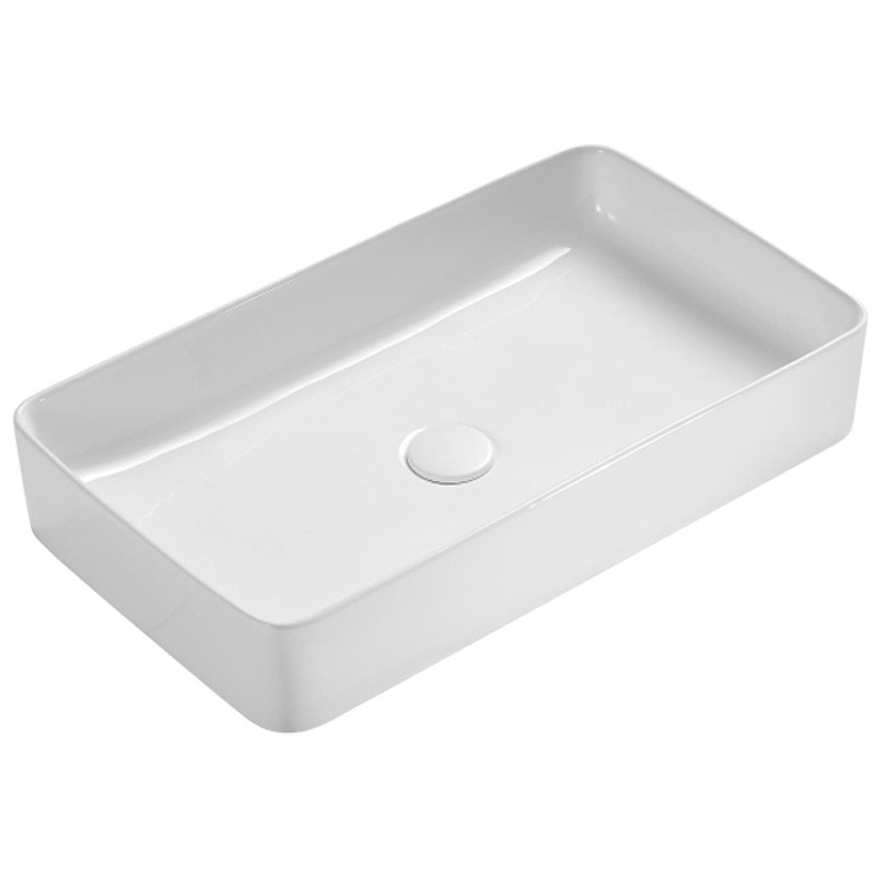 Накладная раковина белая 61х33.5x11см SantiLine SL-1073
