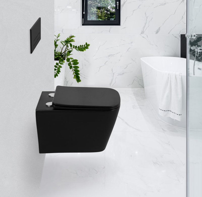 Унитаз подвесной безободковый Belbagno ARDENTE-C BB3202CHR-MB черный матовый