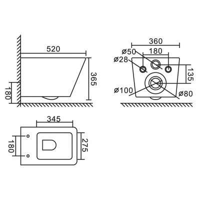 Унитаз подвесной безободковый Belbagno ARDENTE-C BB3202CHR-MB черный матовый