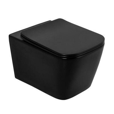 Сиденье дюропласт, soft close, металлическое крепление Belbagno BB3202SC-MB черное матовое