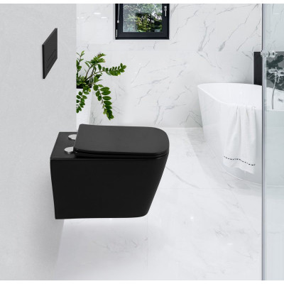 Сиденье дюропласт, soft close, металлическое крепление Belbagno BB3202SC-MB черное матовое