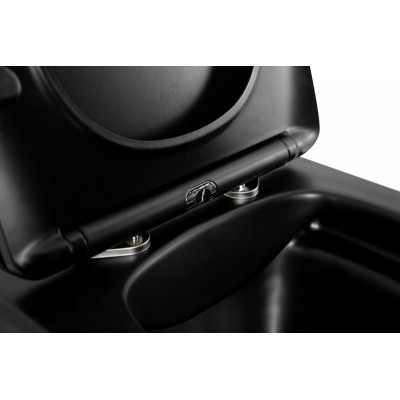 Сиденье дюропласт, soft close, металлическое крепление Belbagno BB3202SC-MB черное матовое