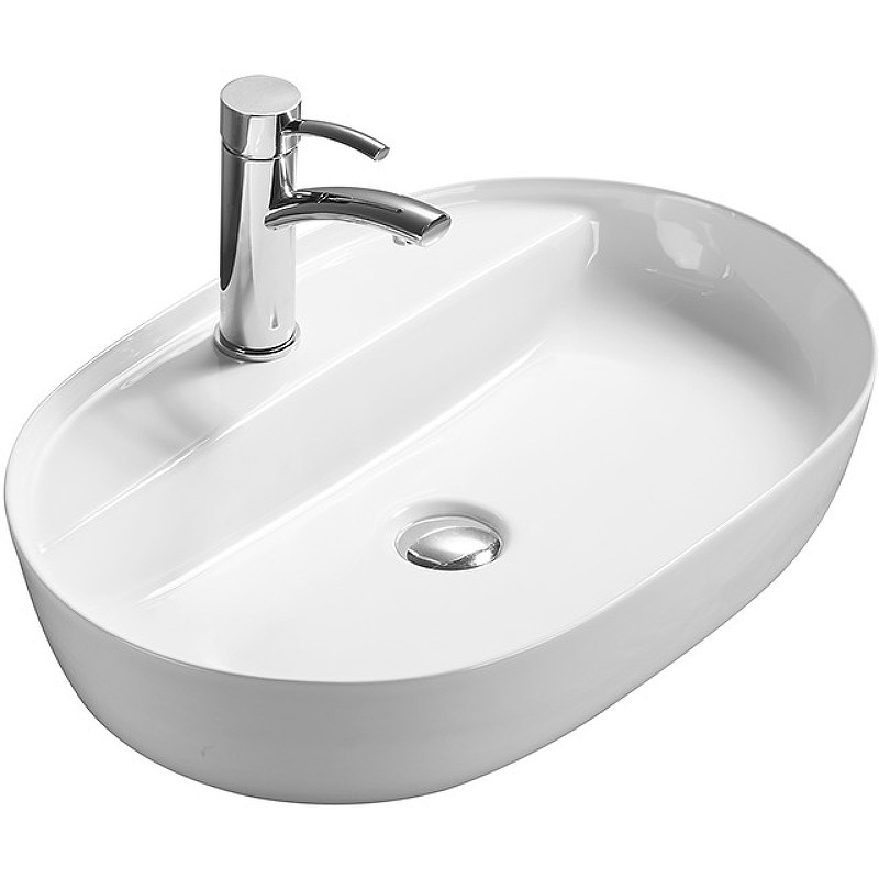 Накладная раковина белая 62х41x13см SantiLine SL-1082