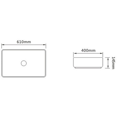 Накладная раковина белая 61х40x14.5см SantiLine SL-1090