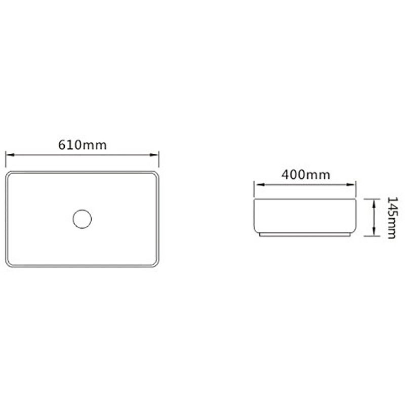 Накладная раковина белая 61х40x14.5см SantiLine SL-1090