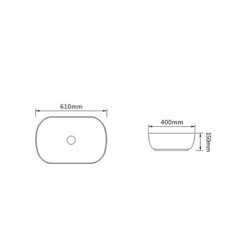 Накладная раковина белая 61х40x15см SantiLine SL-1091