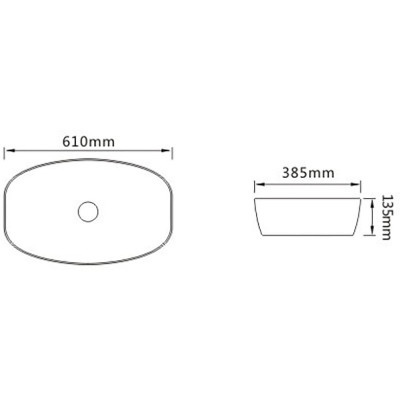 Накладная раковина белая 61х38.5x13.5см SantiLine SL-1096