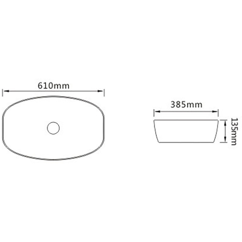 Накладная раковина белая 61х38.5x13.5см SantiLine SL-1096