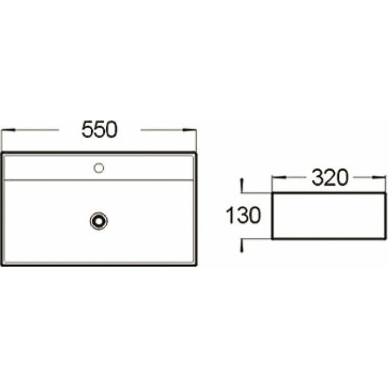 Накладная раковина белая 55х32x13см SantiLine SL-1098