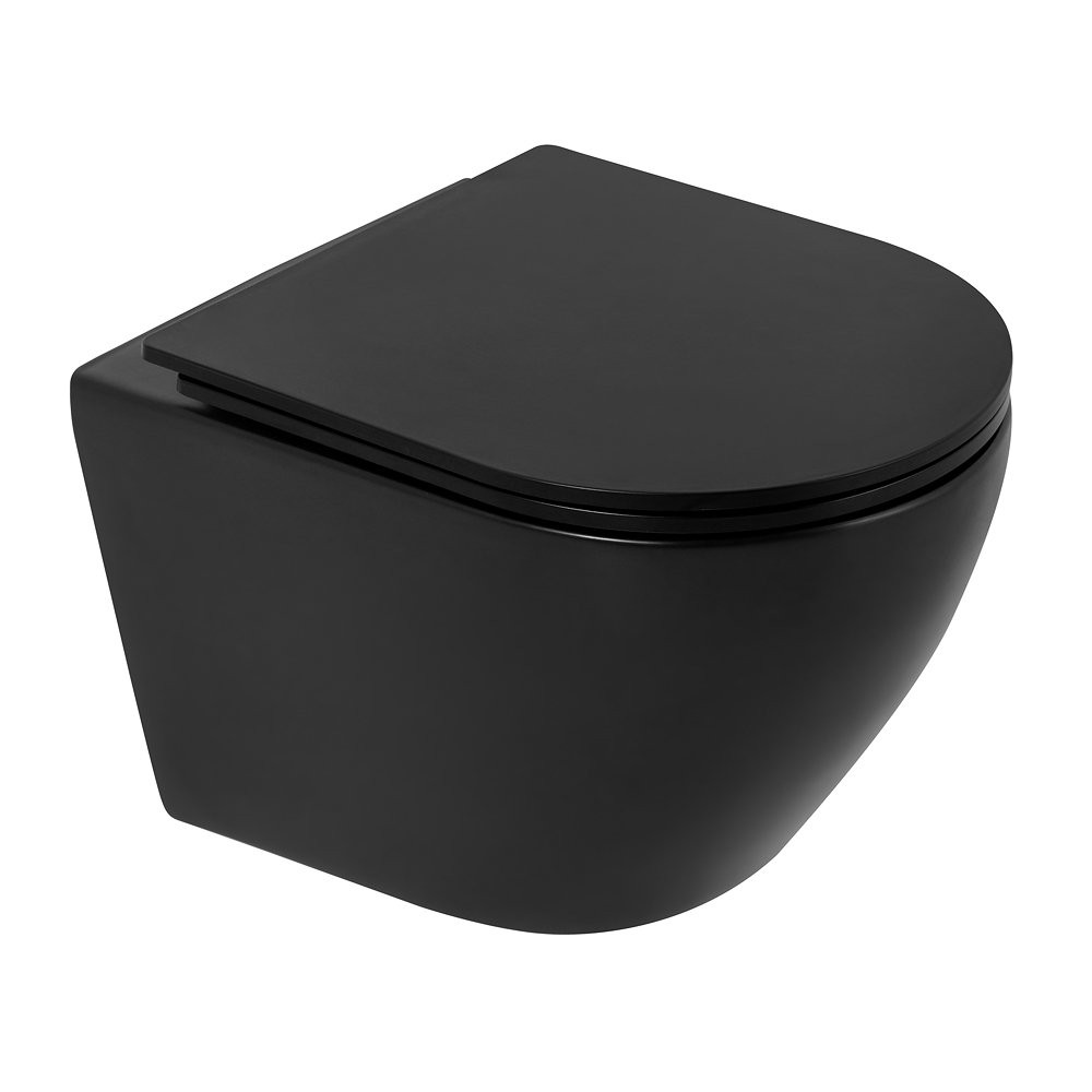 Унитаз подвесной безободковый Belbagno COLORATO BB062CHR-MB черный матовый