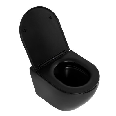 Унитаз подвесной безободковый Belbagno COLORATO BB062CHR-MB черный матовый