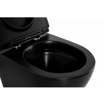 Унитаз подвесной безободковый Belbagno COLORATO BB062CHR-MB черный матовый