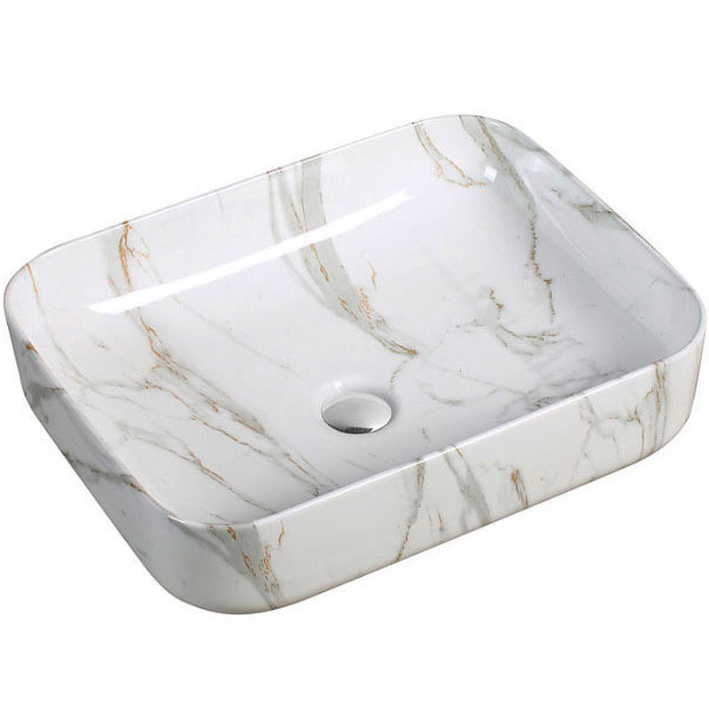 Накладная раковина мрамор 50х40x13.5см SantiLine SL-7020