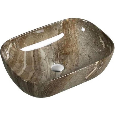 Накладная раковина коричневый мрамор 45.5х32x13.5см SantiLine SL-7023