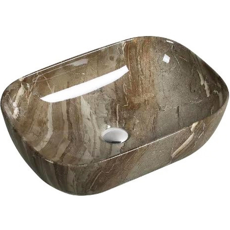 Накладная раковина коричневый мрамор 45.5х32x13.5см SantiLine SL-7023