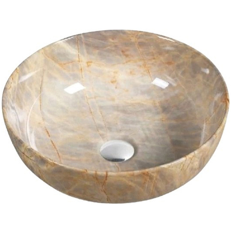 Накладная раковина коричневый мрамор 41.5x13см SantiLine SL-7026