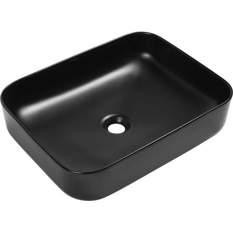 Накладная раковина черная 48х37x13см SantiLine SL-1010MB